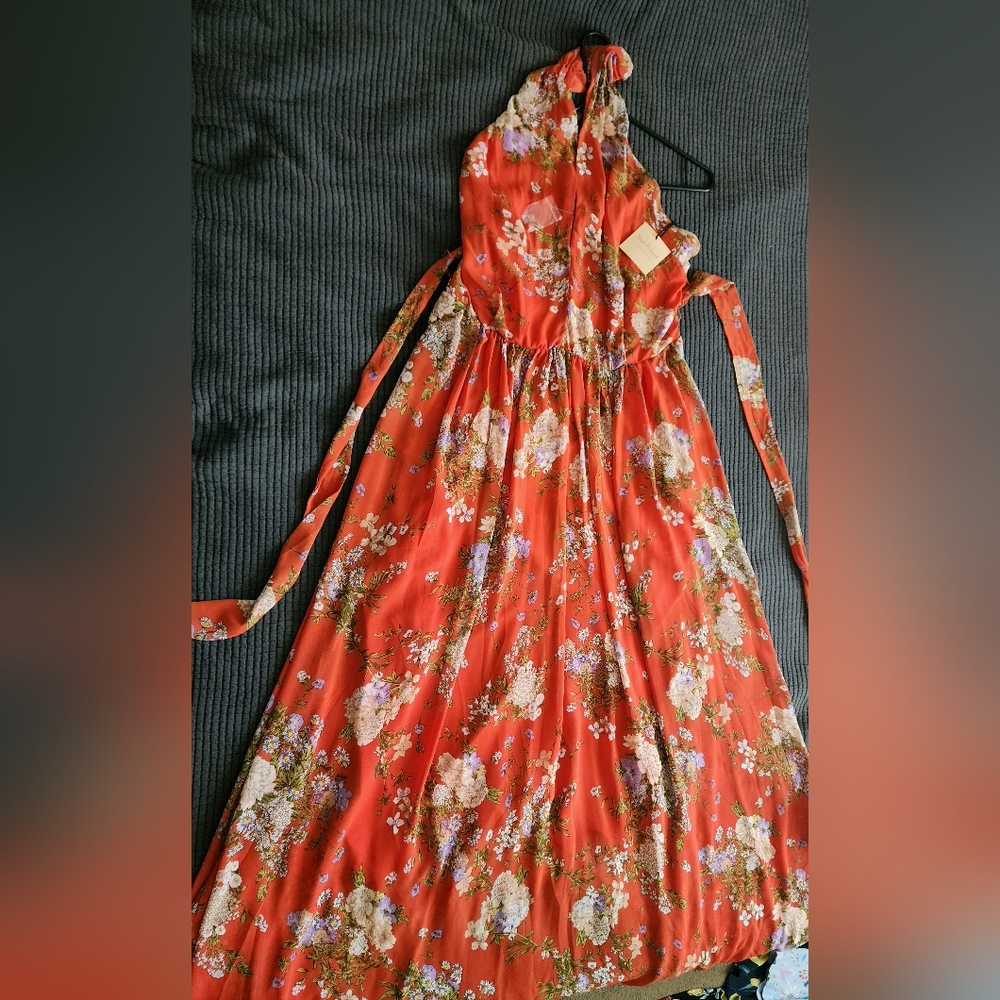 Floral Maxi Dress in Red